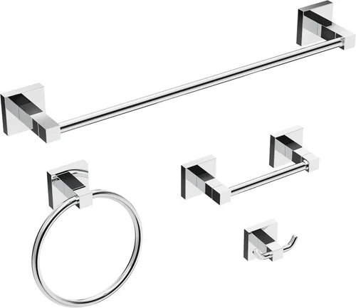 Miniatura 8 de Ruacq Soporte de papel higiénico de níquel cepillado, anillo de toalla, accesorios de baño, juego de accesorios de baño de doble poste giratorio