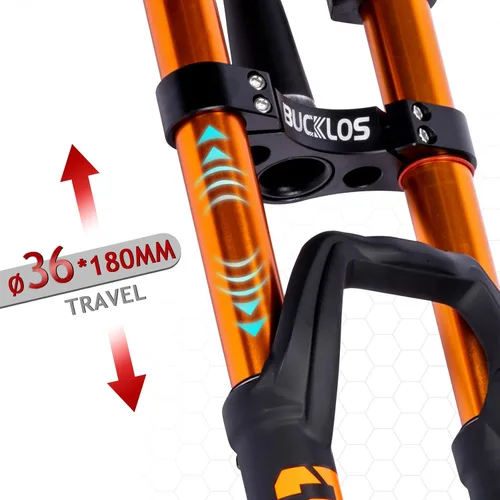 Miniatura 4 de BUCKLOS Horquilla de suspensión de aire cuesta abajo 27.5/29 0.591 x 4.331 in Boost Tapered, Travel 7.087 in 1.417 in Tubo interior a través del eje
