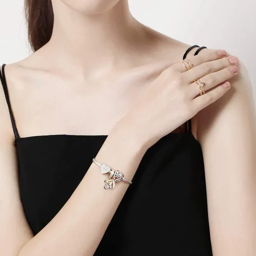 Miniatura 6 de JIAYIQI Collar con dije de plata de ley 925 con dije de corazón de oro de 18 quilates para mujer de 16, 18, 21, 30, 40, 50, 60