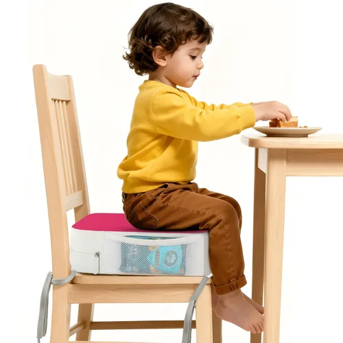 Miniatura 9 de Asiento elevador para silla de cocina, asientos elevadores de 3.8 pulgadas para mesa de comedor con lazos, asiento elevador de comedor
