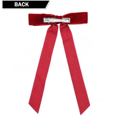 Miniatura 6 de Pinza para el pelo, lazos grandes de terciopelo para niñas de 5 pulgadas, pinzas de cocodrilo, accesorios para mujeres, niñas, niños pequeños, negro