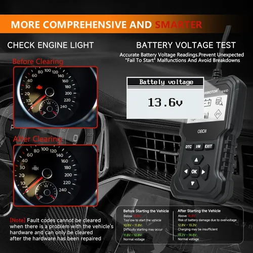 Miniatura 3 de Escáner OBD2, Herramienta de Diagnóstico de Escáner de Coche V410: Lector de Códigos de Falla del Motor, Herramienta de Escaneo con Datos