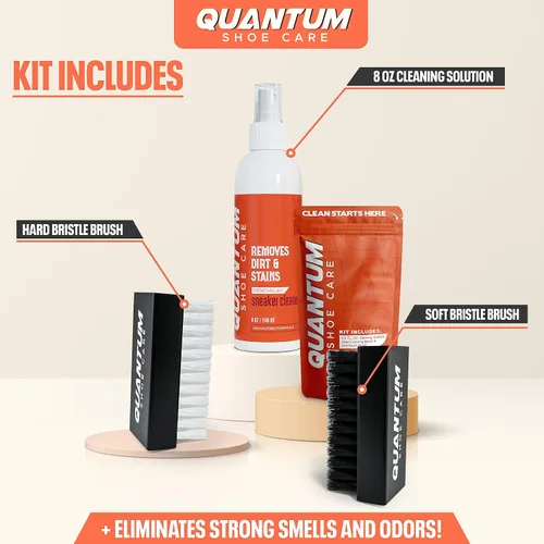 Miniatura 2 de Quantum Shoe Care Kit de limpiador de zapatillas limpiar, acondicionar y desodorizar (3 en 1) limpiador instantáneo de zapatos para zapatos blancos