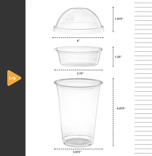Miniatura 5 de ELEGANT DISPOSABLES Vasos de plástico para postre de 16 onzas con insertos de 4 onzas y tapas 50 juegos de envases de yogur de 16 OZ