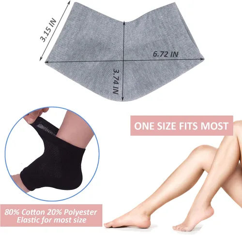 Miniatura 3 de Calcetines de talón de gel hidratantes ventilados, 3 pares de calcetines de spa sin dedos para tratamiento de cuidado de pies, talones agrietados
