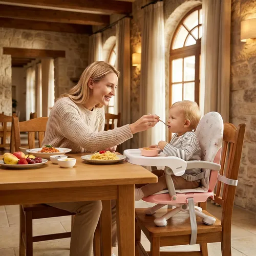 Miniatura 7 de UBRAVOO Asiento elevado portátil 2en1 para niños pequeños, asiento elevador que crece con el bebé para mesa de comedor con bandeja extraíble