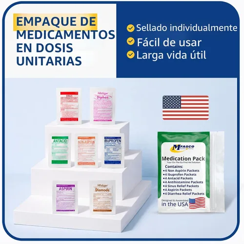 Miniatura 3 de Kit de primeros auxilios Suministros de recambio Paquete de medicamentos para rellenar kits pequeños o viajar