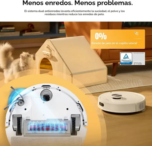 Miniatura 4 de roborock Robot aspirador y trapeador Q7 M5+, actualizado desde Q5 Max+, hasta 7-9 semanas de autovaciado, succión de 10000 Pa, sistema doble Blanco