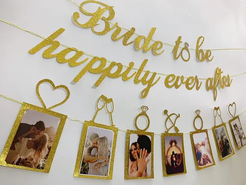 Miniatura 2 de Decoraciones de despedida de soltera – Cartel de la novia para siempre feliz y cartel de fotos para despedida de soltera, boda, fiesta