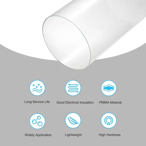 Miniatura 3 de MECCANIXITY Tubo de acrílico transparente rígido redondo 214mm(8.4") DI 220mm(8.7") DE 14" para lámparas y linternas, sistema de refrigeración por
