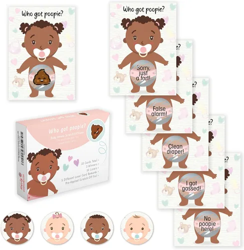 Miniatura 10 de Party Hearty Deliciosa diversión para baby shower – 50 divertidos arañazos de Poopie – Ideal para todos los géneros