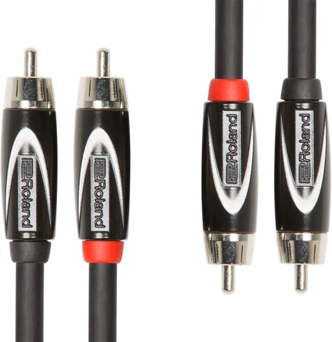 Roland Cable de interconexión serie negro, RCA dual a RCA dual, 3 pies