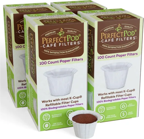 Miniatura 10 de Perfect Pod - Forros de papel reutilizables para cápsulas de café K Cup, se adapta a todas las marcas, compatible con todas las cápsulas
