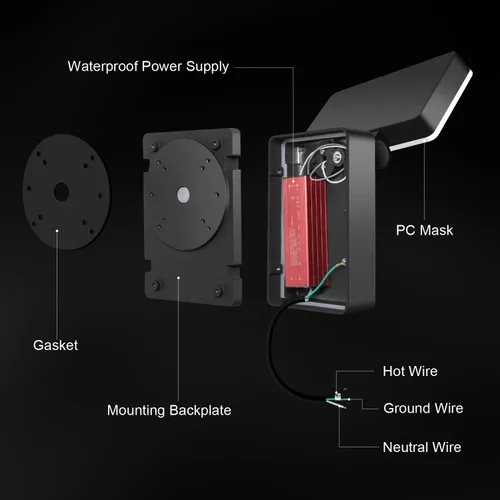 Miniatura 7 de Faro LED de Inundación de 60W para Exteriores, Paquete de Pared 5000K, Cabezal Giratoria 360°, Impermeable IP65, 6000LM, 85V-277V, Faro de Seguridad