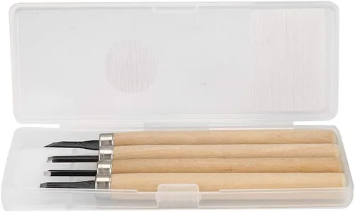 Miniatura 5 de Juego de cuchillos para tallar, afilador manual de madera, cuchillos de sello de goma, cincel para principiantes, juego de herramientas de tallado