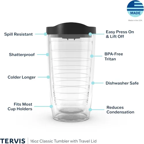 Miniatura 3 de Taza aislante Tervis Peanuts Multi-Snoopy de doble pared hecha en Estados Unidos mantiene las bebidas frías y calientes, 16 onzas, transparente