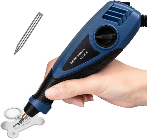 Bolígrafo de grabado de 25 W, herramienta de grabado de potencia de 6 velocidades, bolígrafo grabador de mano con brocas de acero de carburo de