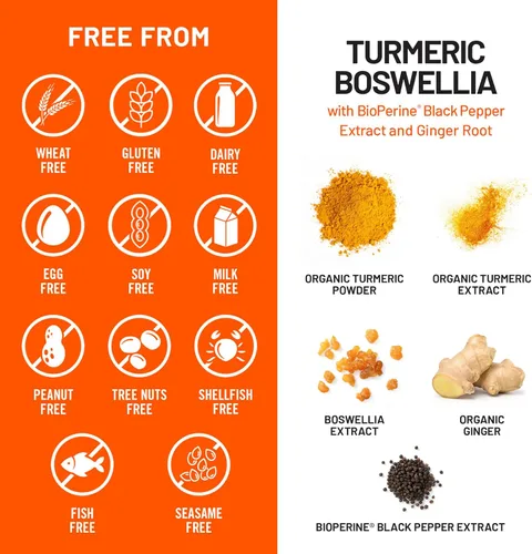 Miniatura 7 de NatureWise Suplemento de cúrcuma Boswellia con BioPerine y raíz de jengibre orgánica, cúrcuma orgánica de 900 mg + extracto de boswellia de 600 mg