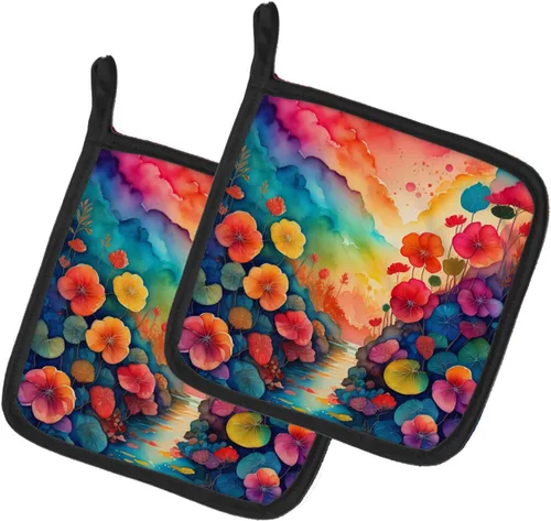 Miniatura 33 de Caroline's Treasures Juego de soportes para ollas de cocina coloridos de Asters, resistentes al calor, almohadillas calientes para cocinar, hornear