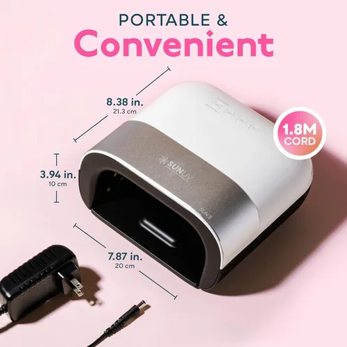 Miniatura 6 de SUNUV SUN3 - Lámpara de uñas LED UV profesional, luz UV con cable para uñas de gel y esmalte con 4 temporizadores y sensor inteligente, 39 cuentas