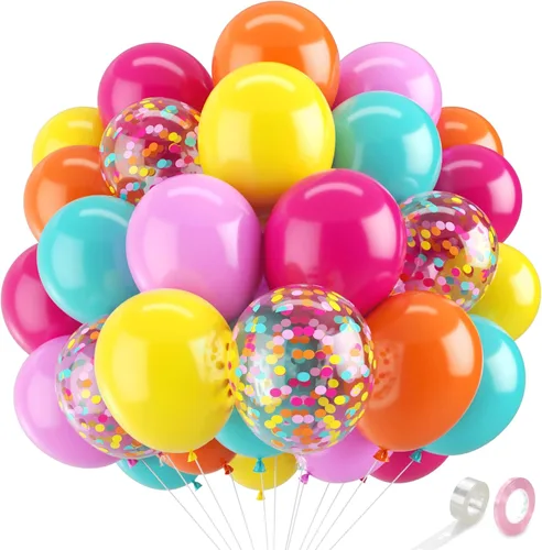Miniatura 13 de Globos de confeti negro y dorado, paquete de 50 globos de látex metálicos y negros dorados para cumpleaños, graduación, aniversario, decoración