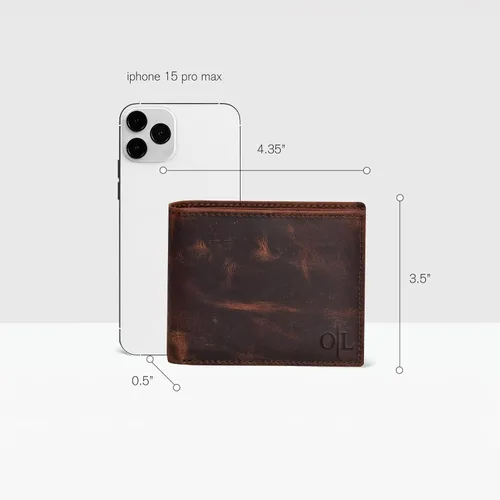 Miniatura 104 de Carteras RFID delgadas para hombres - Cartera de bolsillo frontal de piel genuina