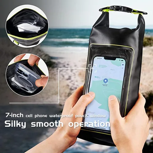 Miniatura 5 de Bolsa impermeable 2 en 1 para acampar al aire libre, playa, bolsa a prueba de arena, mochila impermeable para teléfono celular, accesorios