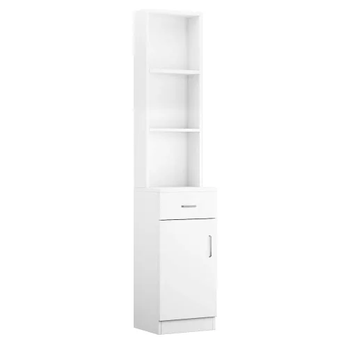 Miniatura 9 de mefeir Salon Station, gabinete de almacenamiento para peluquero con cajón, 5 compartimentos y estante, MDF duradero, equipo organizador para salón