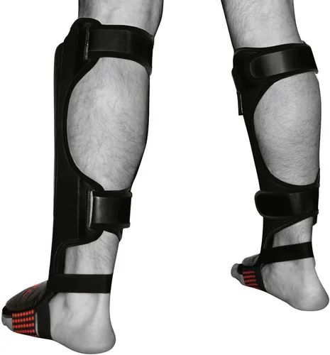 Miniatura 2 de Meister Edge Leather Shin & Instep Guards w/Gel Padding (Pair) Ergonomically Designed and Gel-Enhanced, contoured high-density impact protection