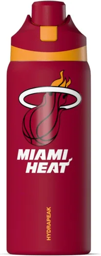Miniatura 22 de Hydrapeak Botella de agua aislada con licencia oficial de la NBA Phoenix Suns Oasis de 32 onzas con tapa de botón y asa integrada, botella deportiva