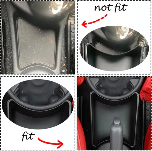 Miniatura 5 de HAPPYHORSE Caja de Almacenamiento para Consola de Coche Bandeja Organizadora Compatible con Fiat 500 2007-2015 Portavasos de Control Central Caja