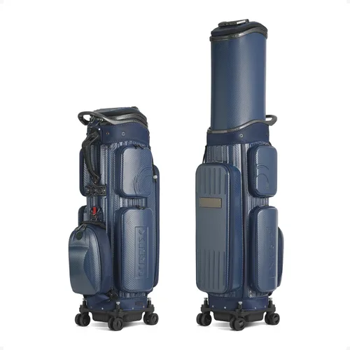 Miniatura 13 de HELIX Bolsa de viaje de golf de carcasa rígida con ruedas, estuche de golf de viaje 2 en 1 y bolsa de carrito diario, material de PC duradero