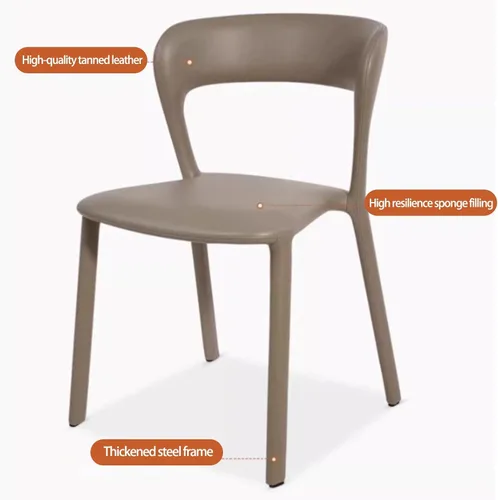 Miniatura 4 de Sillas de comedor de cocina, sillas de cocina con respaldo curvo, silla de comedor de cuero, silla de comedor tapizada para sala de estar