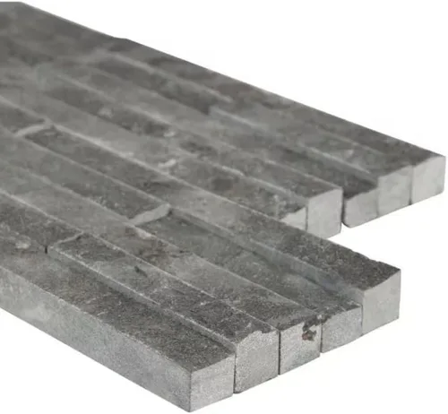 Miniatura 2 de Tenedos Mármol gris carbón de 6 pulgadas x 24 pulgadas, panel de pared apilado de piedra natural, acabado de cara dividida para salpicaduras