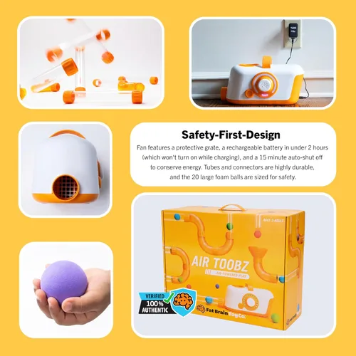 Miniatura 7 de Fat Brain Toys The Original Air Toobz, juguetes de construcción STEM impulsados por aire para niños y adolescentes, juguetes de construcción
