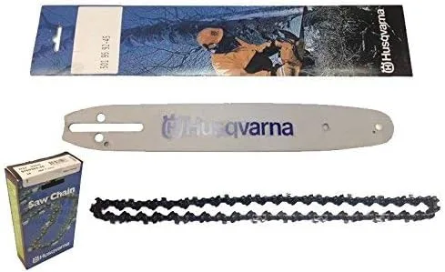 Husqvarna Barra de motosierra de 12 pulgadas (596009745) y cadena (585422145) Kit 3/8 pulgadas .050 pulgadas 45 DL