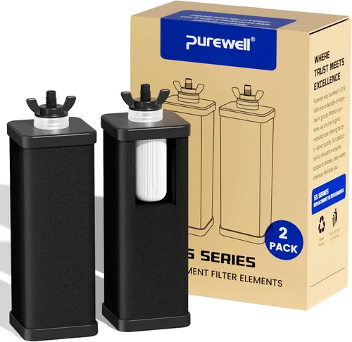 Purewell PF-6 Elementos de purificación compuestos negros de 3 etapas, filtros de repuesto para filtros ProOne y Berkey, sistema de filtro de agua
