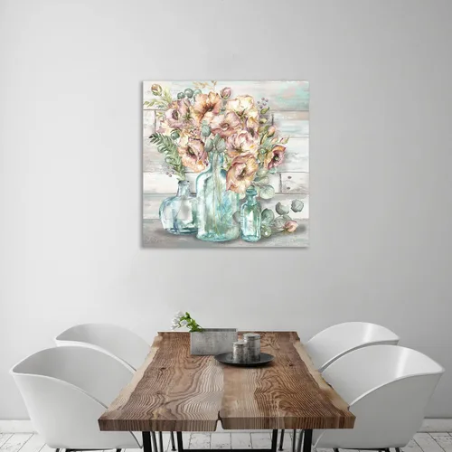 Miniatura 2 de Jaxson Rea Tre Sorelle Studios, lienzo envuelto en galería con amapolas Blush In Vintage Bottles, 24 x 24 pulgadas