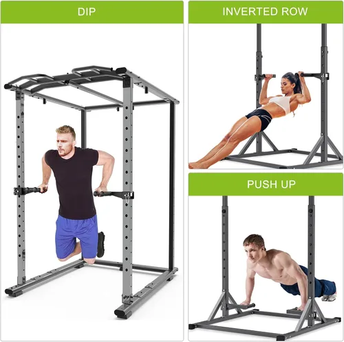 Miniatura 7 de Nordic Hamstring Curl Attachment, Dip Bar, Belt Squat & Safety Spotter Arms for 2"x2" & 3"x3" Power Racks, Home Gym Strength Training Accessories