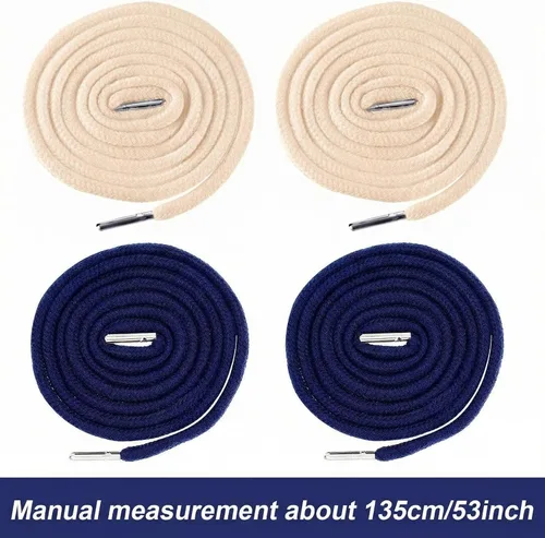 Miniatura 6 de Jetec Cordones de repuesto con cordón fácil de enhebrar para pantalones deportivos, pantalones cortos, pantalones, chaquetas (beige, azul marino)