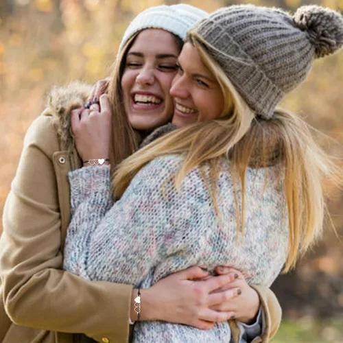 Miniatura 2 de Long tiantian 2 pulseras para mejores amigas, pulseras elásticas con cuentas de amistad, pulseras con dije de corazón, regalos de cumpleaños