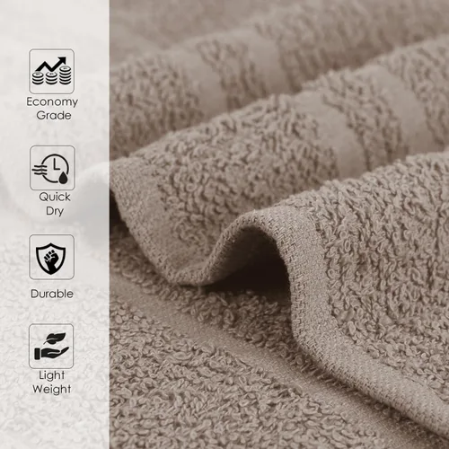 Miniatura 6 de Paquete de 24 Toallas de Mano Arena 100% Algodón Toalla de Spa – 16x26 pulgadas Toallas Faciales Altamente Absorbentes Gimnasio, Toalla para Cabello