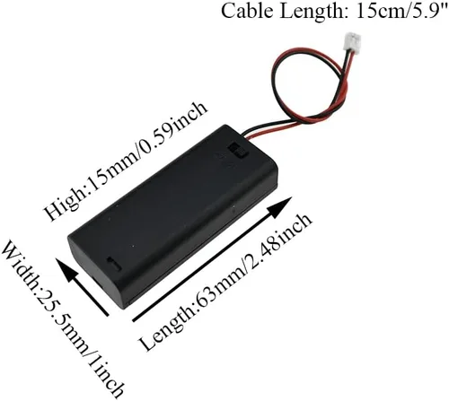 Miniatura 2 de HAHIYO 2 soportes de batería AAA con conector JST, suministro portátil, intercambio rápido, tapas de forma segura, conveniente interruptor