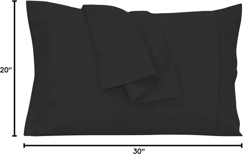 Miniatura 10 de Royale Linens Juego de 2 fundas de almohada Queen – Fundas de almohada de cama – 20 x 30 pulgadas – Fundas de almohada negras – 1800 microfibra