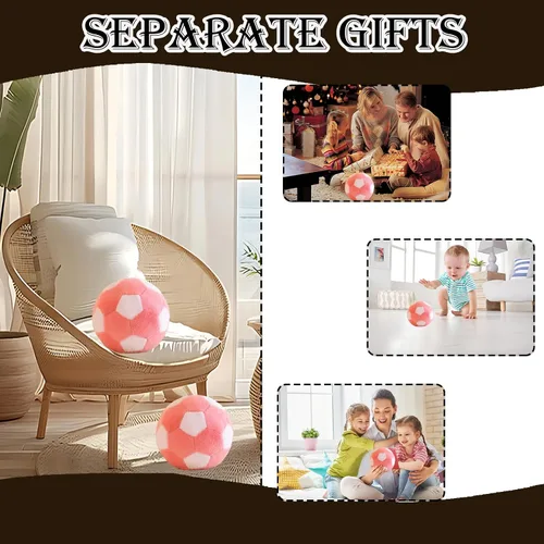 Miniatura 4 de 7 "Bola de felpa de fútbol en forma de almohada de juguete de fútbol de peluche decoración de habitación, rosa