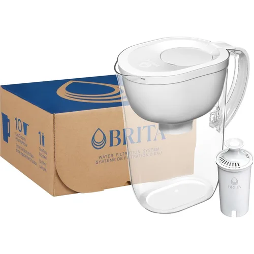 Miniatura 15 de Brita Jarra de filtro de agua de todo el día, blanco, grande, 10 taza, 1 cuenta