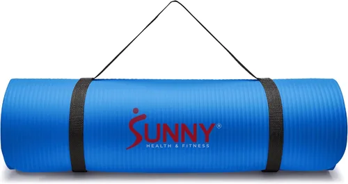 Miniatura 9 de Sunny Health & Fitness Alfombrilla de yoga antideslizante: duradera, antidesgarros, ligera, soporte acolchado para yoga, pilates, ejercicios de Azul