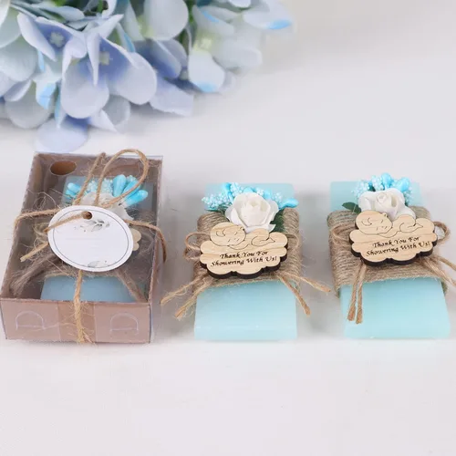 Miniatura 7 de HTF Paquete de 5 Mini Jabones Personalizados con Aroma a Océano, Recuerdos de Baby Shower, Regalos de Baby Shower, Recuerdos de Jabón Perfumado