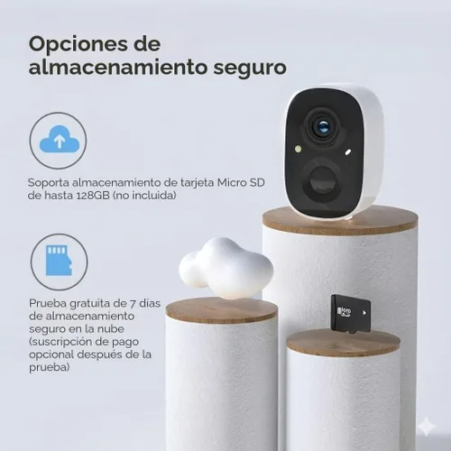 Miniatura 7 de GMK Cámaras de seguridad inalámbricas para exteriores, visión nocturna a color 2K, detección de movimiento AI, conversación de 2 vías, funciona