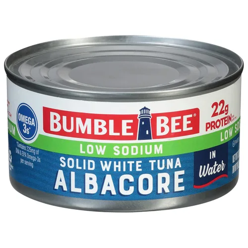 Miniatura 22 de Bumble Bee - Atún blanco sólido en aceite, lata de 12 onzas, atún capturado en estado salvaje, 0.74 oz de proteína por porción, alto en omega-3, sin